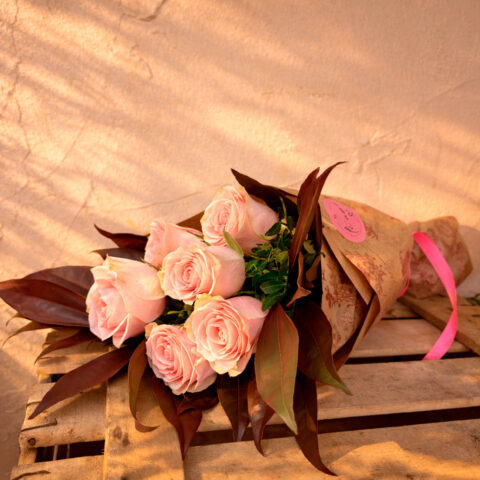 Ramo de 6 rosas rosadas