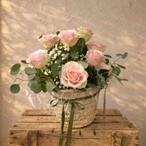 Cesta de 6 rosas