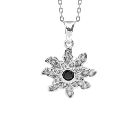 Colgante eguzkilore de plata, amuleto protector.