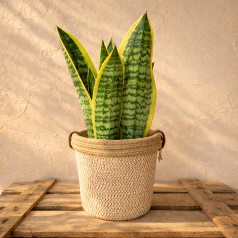 Sansevieria con cesta