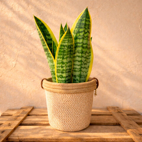 Sansevieria con cesta