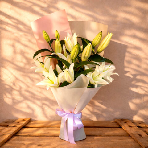Ramo de liliums blancos
