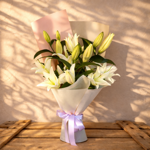 El ramo de liliums orientales