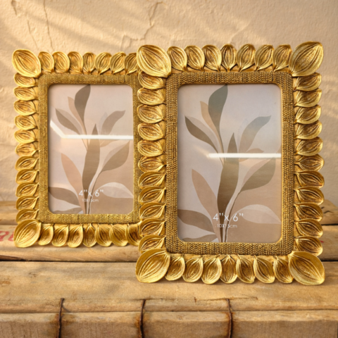 Portarretratos rectangular de hojas