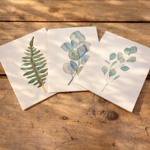 Tarjeta con motivos vegetales para tu dedicatoria