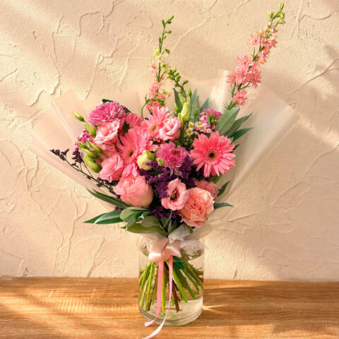 ramo rosado variado para graduación